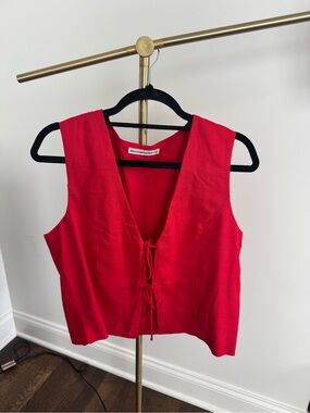 NWOT Abercrombie & Fitch Bright Red Tie-Front Crop Top